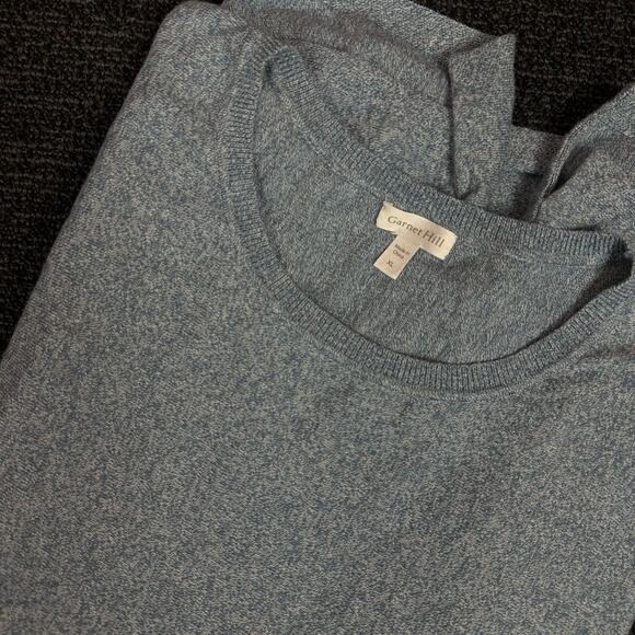 Garnet Hill Womens Sweater Organic Cotton Blue Heathered Kangaroo Pocket Size XL - Picture 2 of 7